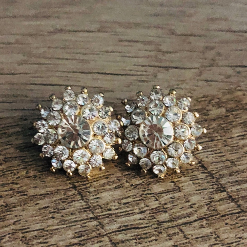 Pave post earring